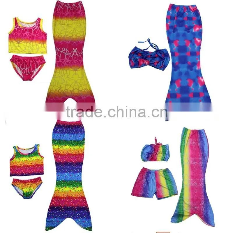 Kids Girls Summer Mermaid Swimwear Bikini Set Swimsuit Swimming Fancy Costume Girls Mermaid Tail Dress