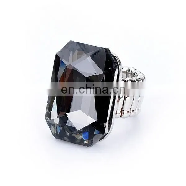 Fashion Rectangle Zircon Ring Stretched Knuckle Ring 7 Colors In Stock