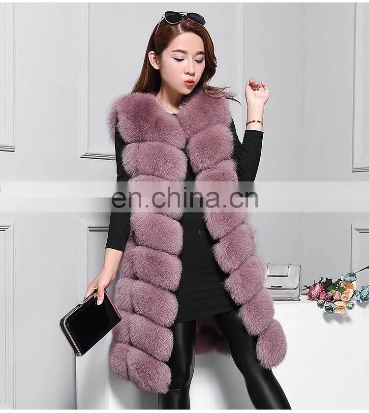 China Supplier Winter Fashion Women Fox Vest Genuine Natural Italian Fur Vest