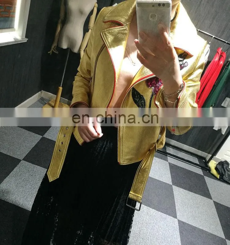Womens Leather Coat Short Design Outerwear Jacket Motorcycle Formal Jacket
