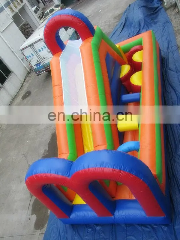 2015 Rainbow inflatable obstacle course with slide