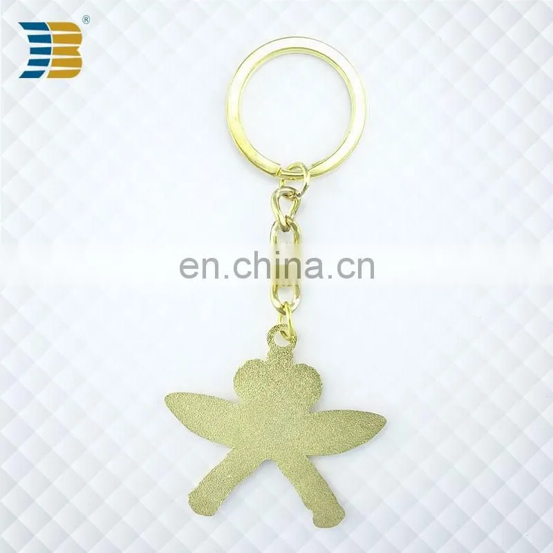 tennis rackets shape custom metal gold plating keychain