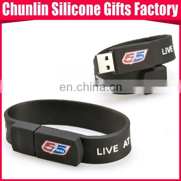 The Newest USB Flash Silicone Bracelet With Imprint Logo as companies gifts ,