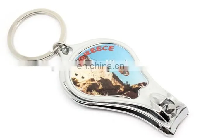 2014 fashion Greece nail clippers keychains Hot sel tourist souvenirs keychain