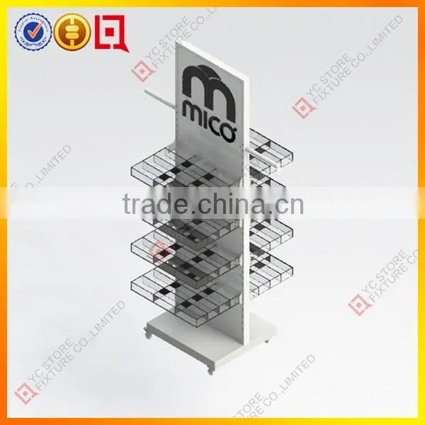 Double-side sock portable small cardboard counter display stands