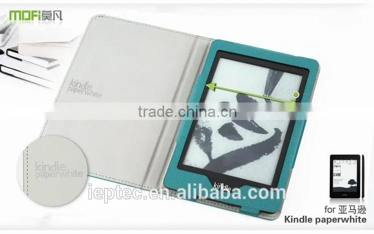 MOFi Wholesale Waterproof Leather Flip Case Cover for Amazon Kindle Paperwhite
