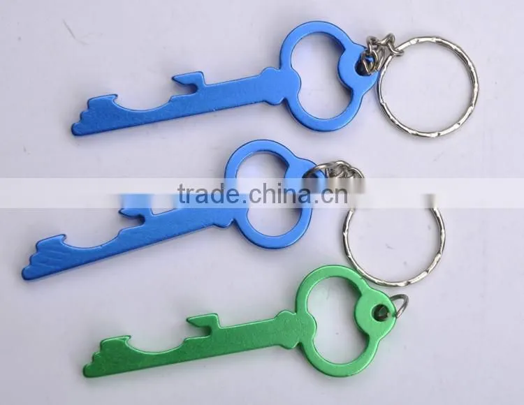 Customized cute aluminum beer bottle opener keychain wholesale