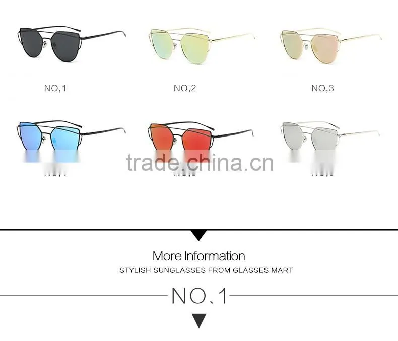 2016 New arrival Fashion sunglasses with golden Frame glasses
