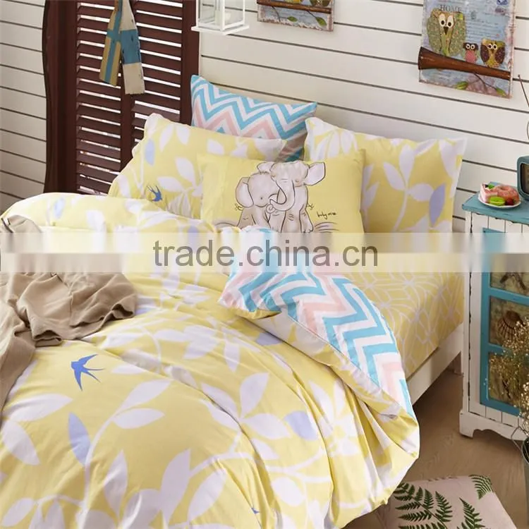 Professional manufacture 40s bedding set 128*68 pigment printing cotton flat sheet sets whole home comforter sets