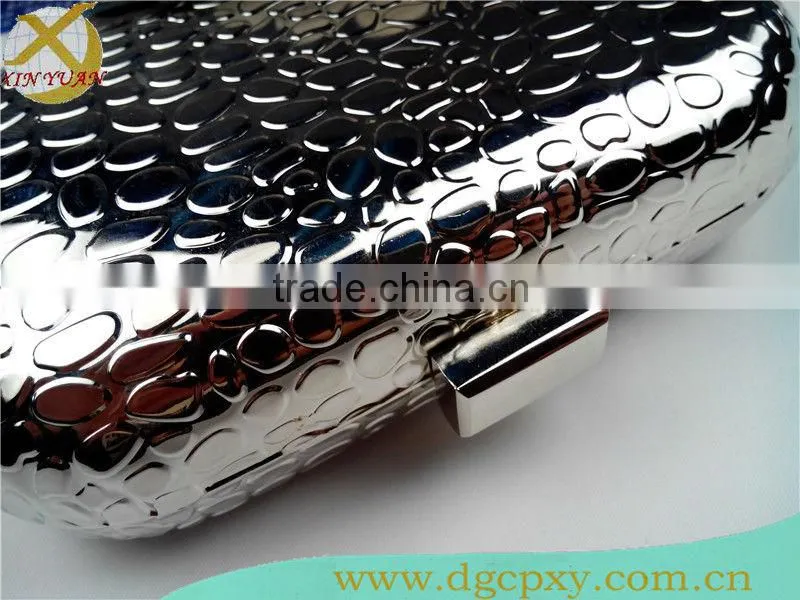 6 inch silver metal evening cases box for toiletry
