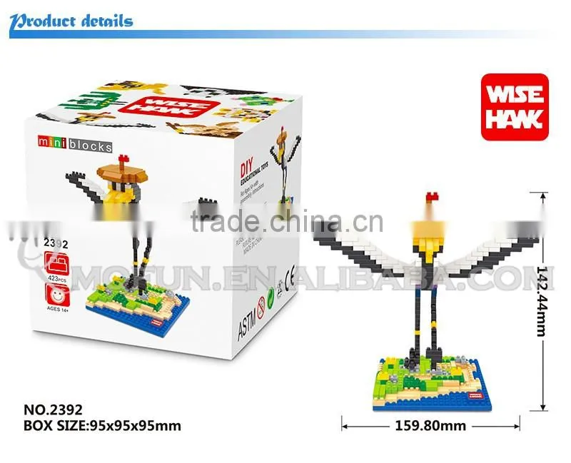 Mini Qute Kawaii WISE HAWK Kung Fu Panda 2 Po Master Monkey plastic building blocks bricks Anime cartoon model educational toy