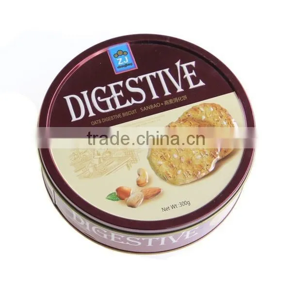 Embossing empty custom gift box round cookies tin