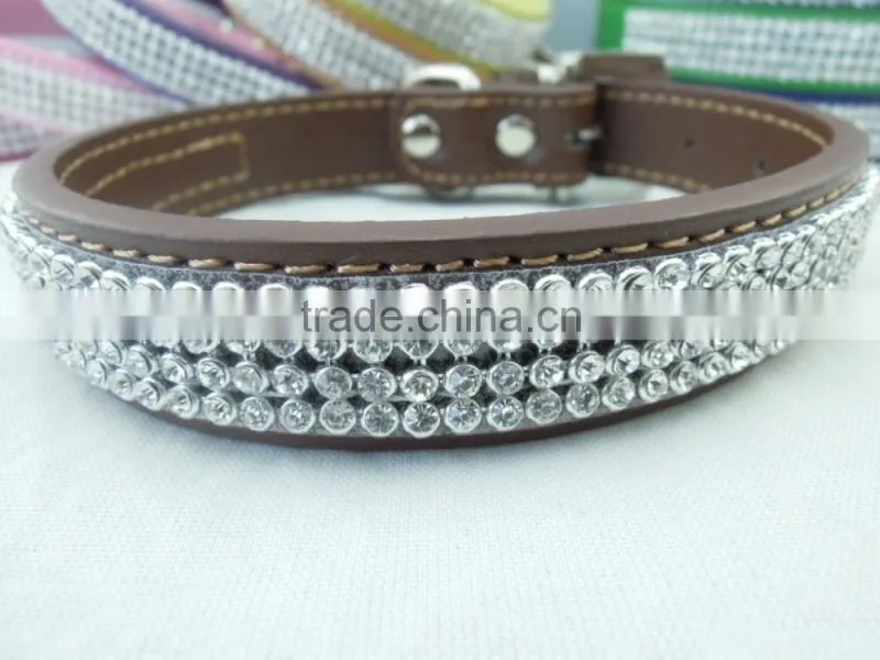 Manufacturer supply diamond type leather pet collar fashion decoration dog collar