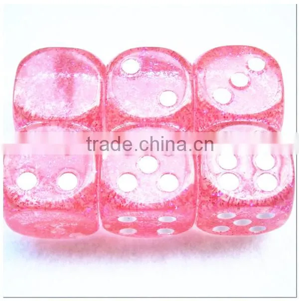 hot sale custom special green plastic 6 sided transparent large dice