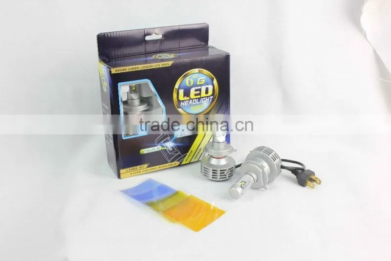 All in one fanless design 6th auto LED headlight h4 3000LM LED headlight conversion kit