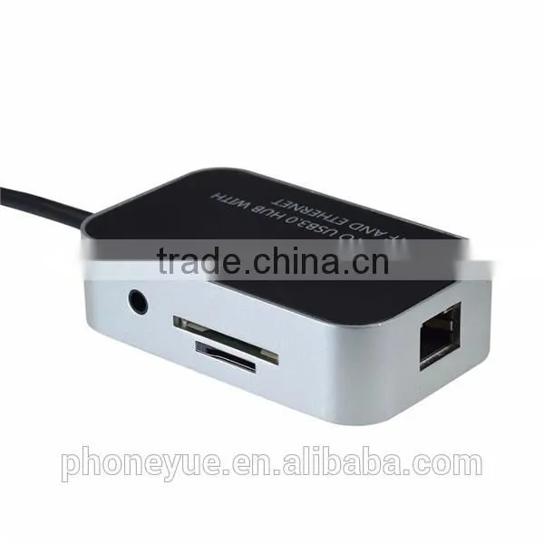 usb type c adapter to 2 Port USB 3.0 Hub & Ethernet Port & TF SD Card Slot