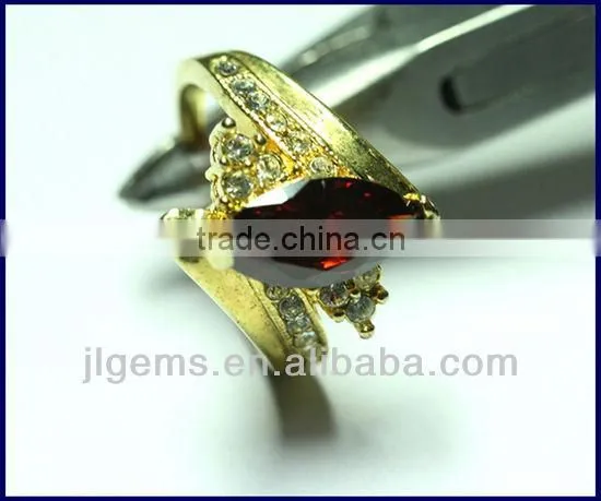 Fashion jewelry bezel setting bronze ring-cubic zirconia ring