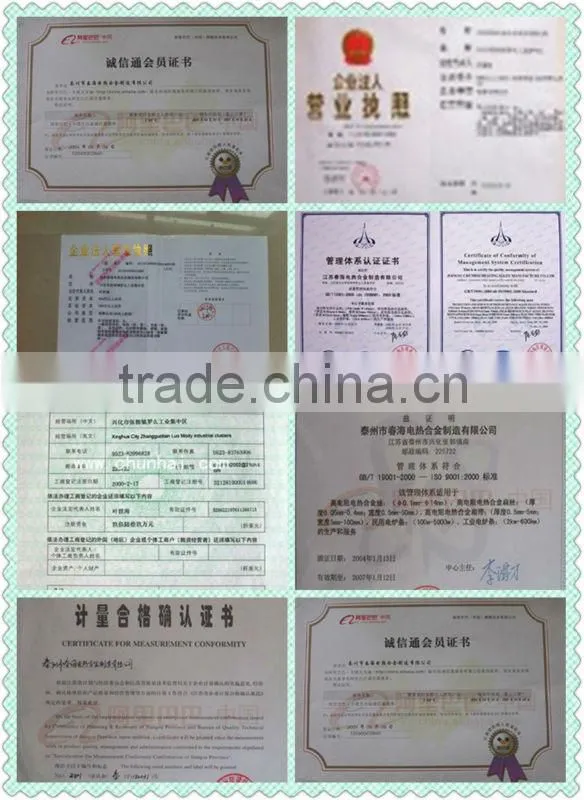 China chrome heater strip product /alchrome cold rolled strip Fe-Cr-Al alloy OCr21Al6Nb