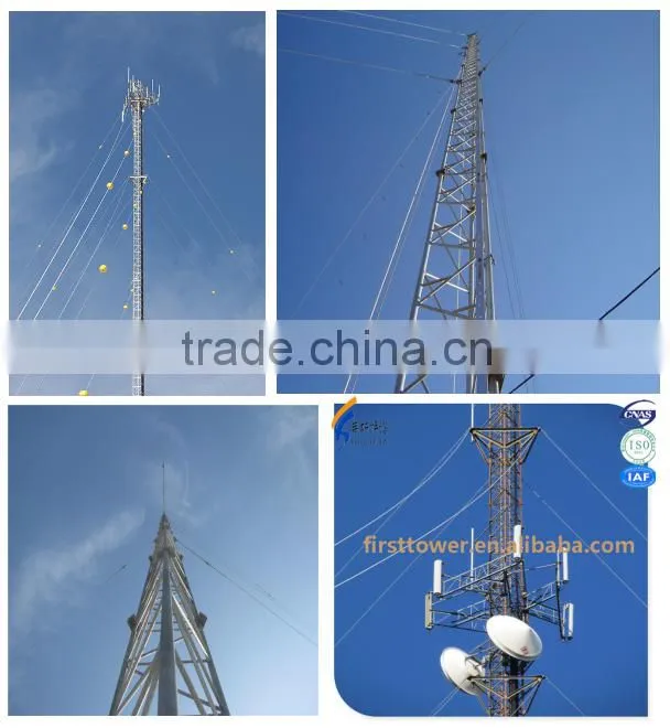 Four legged Guyed mast communication tower