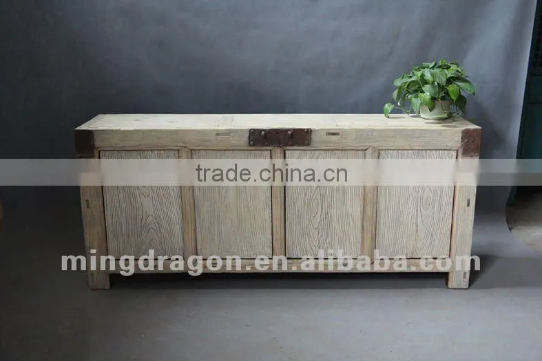 Chinese antique furniture elm wood shanxi white four door bedroom cabinet