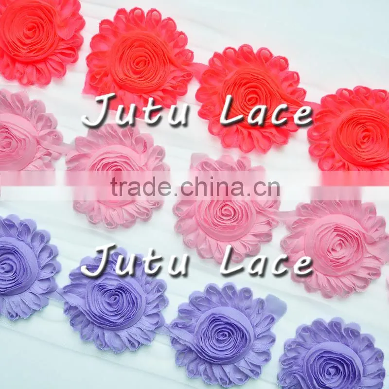 4'' shabby rose trim flower shabby rose flower by yard