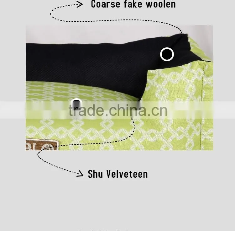 The newest design dog bed with green and black color with white lines