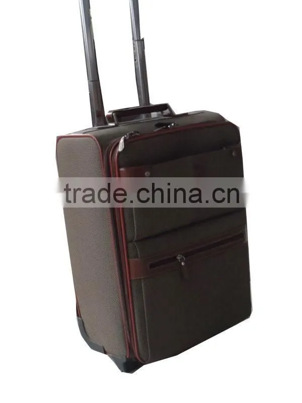 Wholesale vintage brown trolly travel upright luuggage case