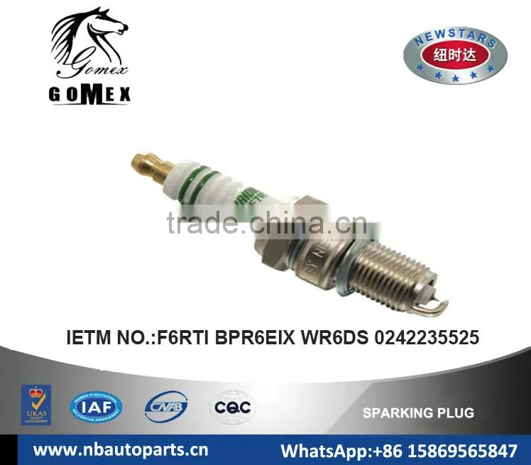 High Quality Auto Spark Plug F6RTI BPR6EIX WR6DS 0242235525 for ALFA ROMEO ALPINA ARMSTRONG SIDDELEY ASTON MARTIN.etc.
