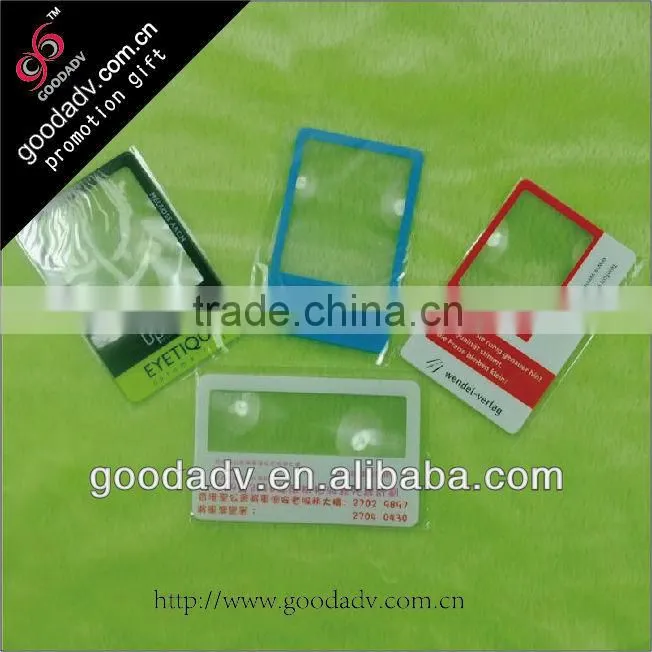 Transparent pvc credit card hand magnifiers glass