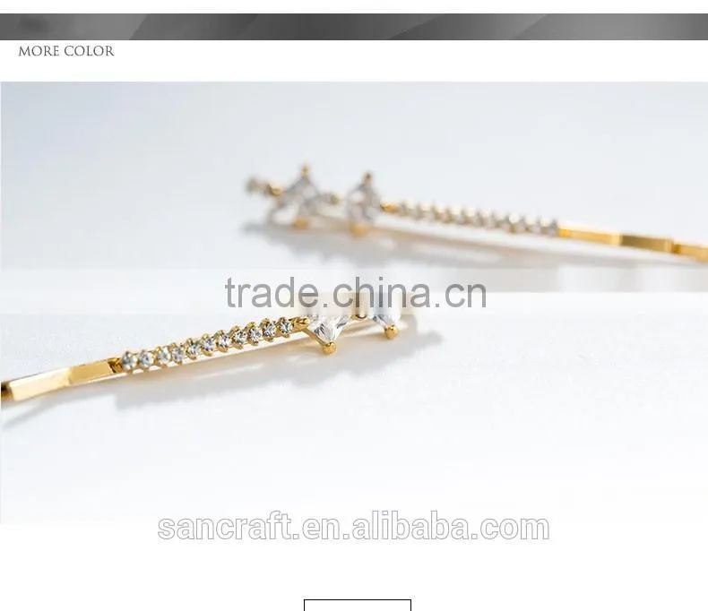 18k gold plated ladies fancy metal hair clips