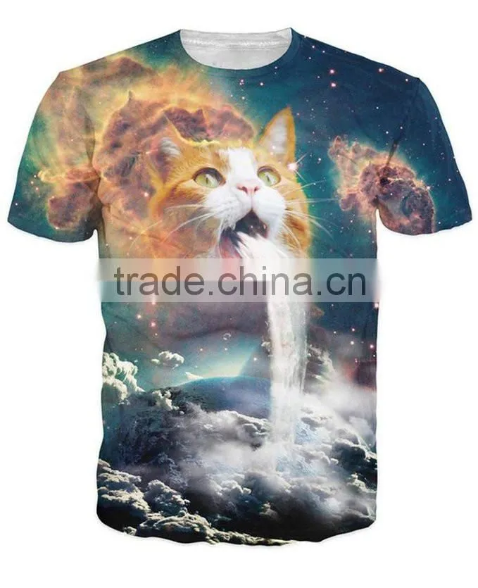 Wholesale custom logo 3d sublimation printed t-shirt,blank printing 3d t shirt from China