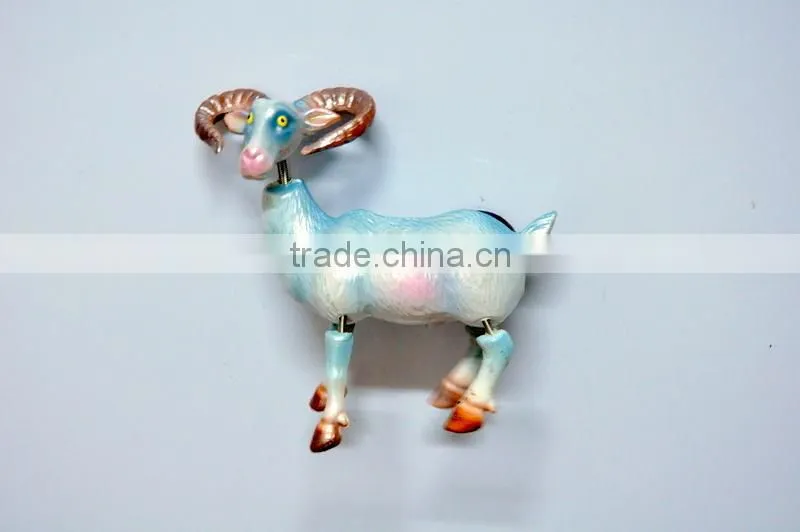 4 inch Pearl Powder Colorful Goat Plastic Fridge Magnets