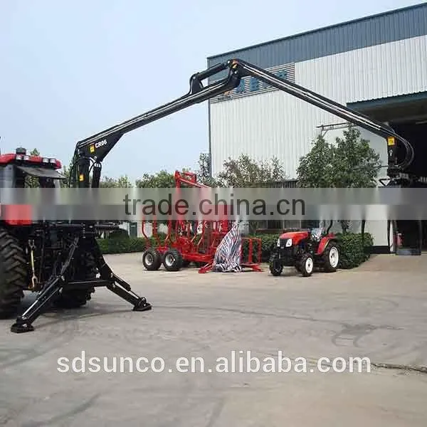 tractor crane, forest log crane, log trailer