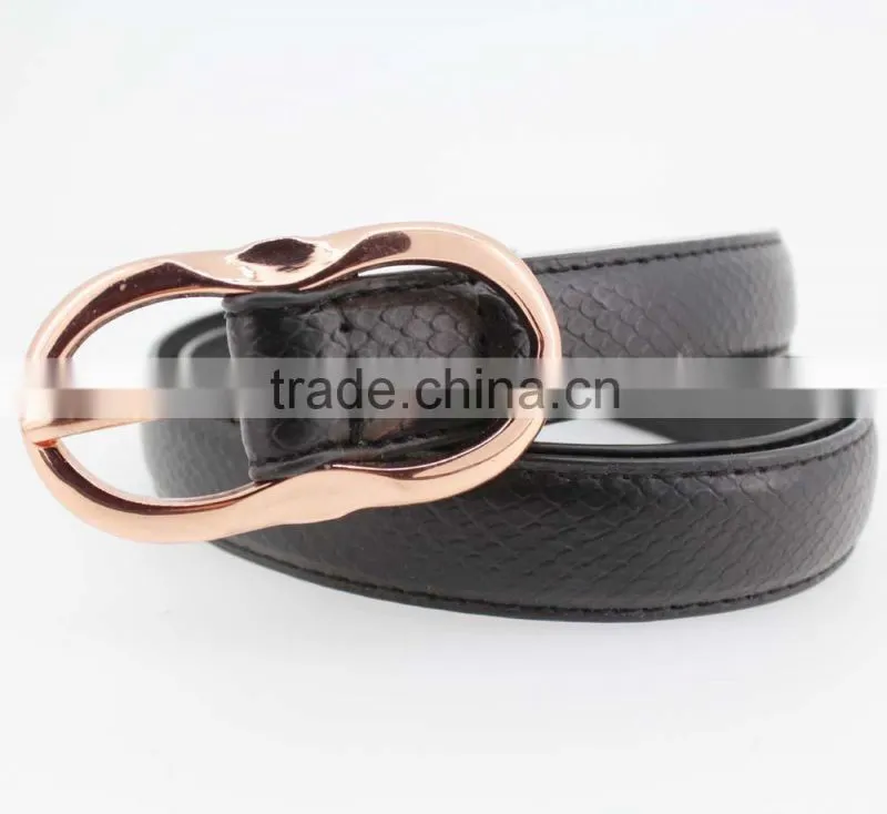 2015 New Design women accessories pu belt with black leather for jeans in YiWu
