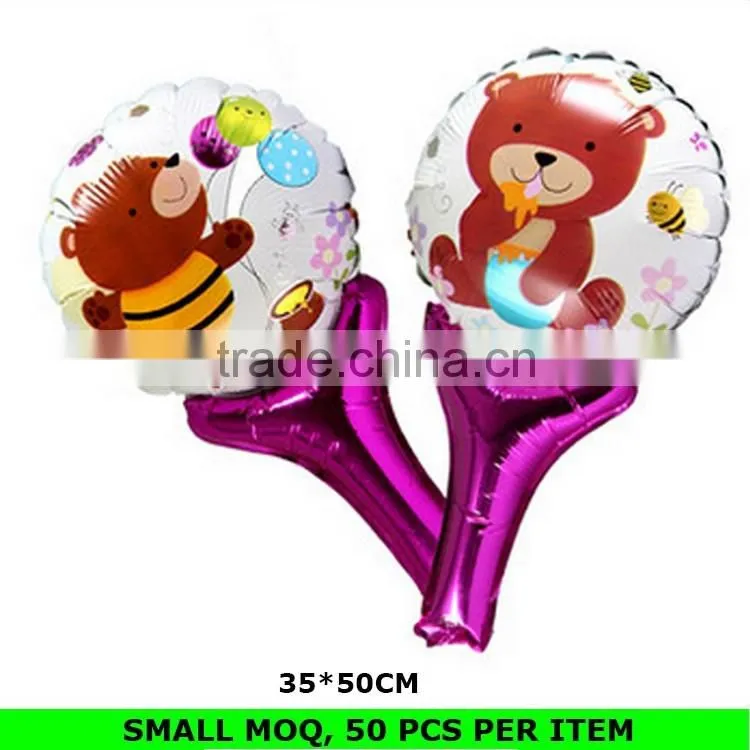 Wholesale Mini Round Shape Chirismas Santa Claus Mylar Inflatable Clap Stick Balloon