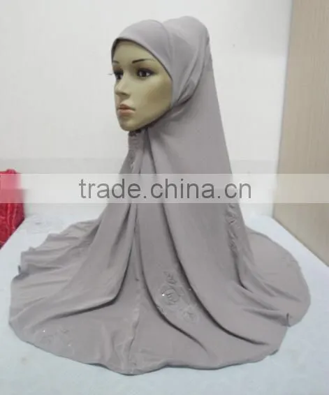 H306 big size muslim hijab with flower prints,islamic scarf