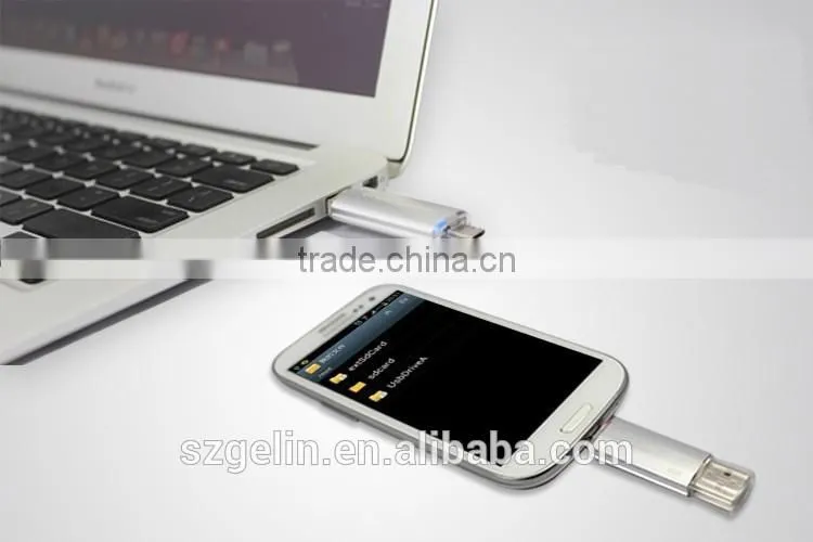 Promotional gift aluminum material usb adapter flash drive usb