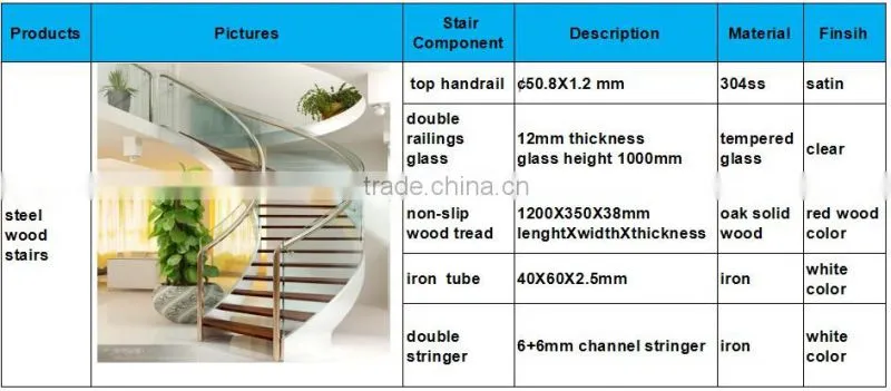 loft residential portable curved steel wood stairs