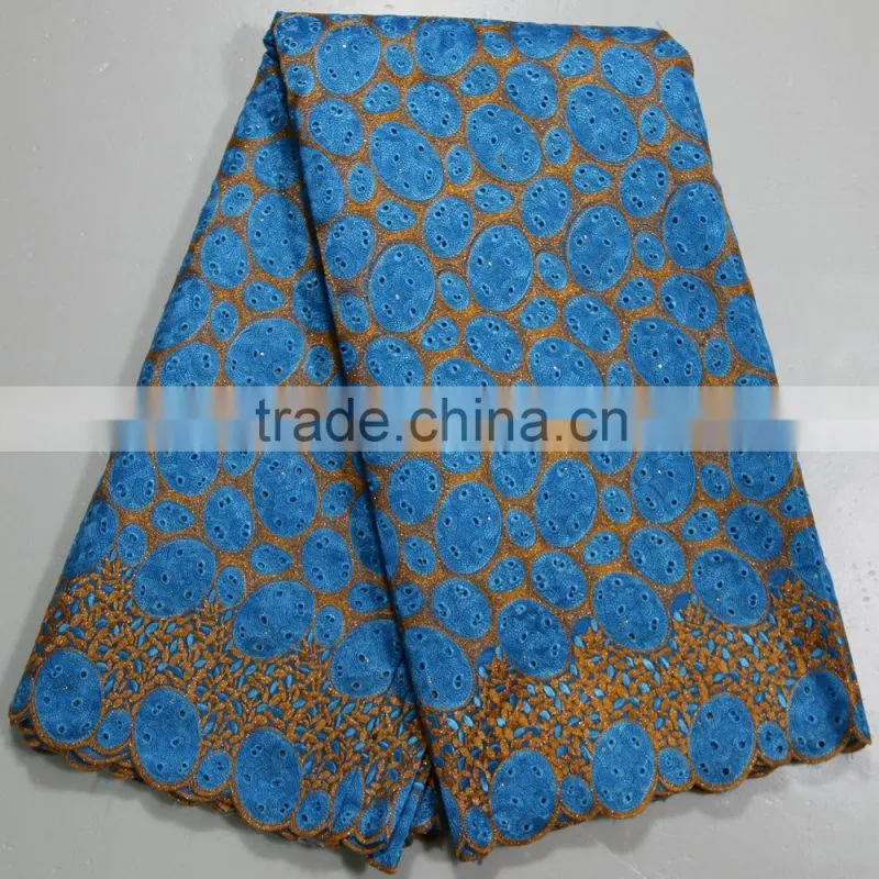 Low price african organza lace in switzerland embroidery with stones for bridal wedding dress