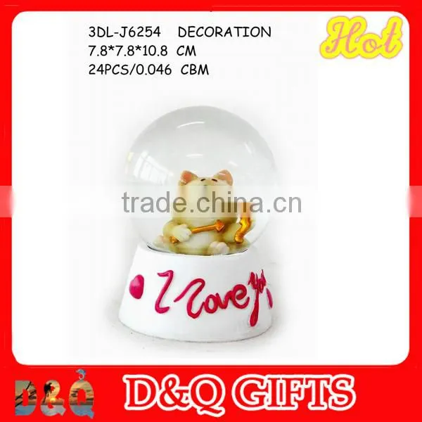 Custom home decoration craft 45mm christmas mini cats snow globe