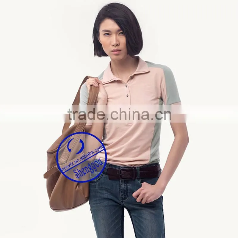 high quality 100 cotton plain polo t shirt for women