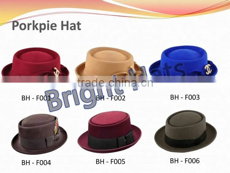 Wool felt hat Fedora hat Cloche hat Bucket hat Floppy hat Cowboy hats Bowler hat Top hat Porkpie hat
