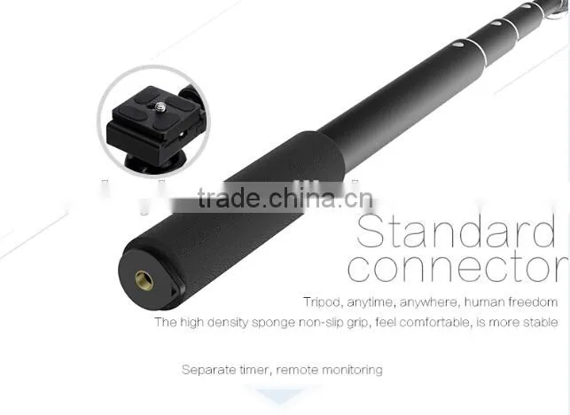 2015 wireless intelligent selfie stick with bluetooth remote shutter