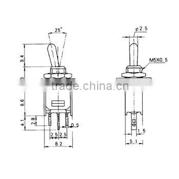 3pin SPST electric toggle switch
