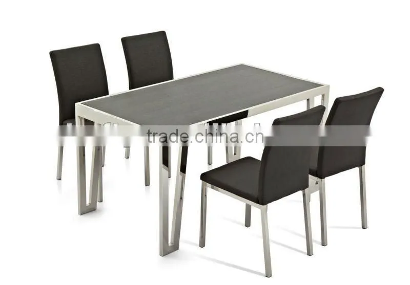 Stainless metal mable top dining table