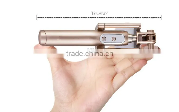 Wholesale colorful foldable selfie stick with bluetooth shutter button