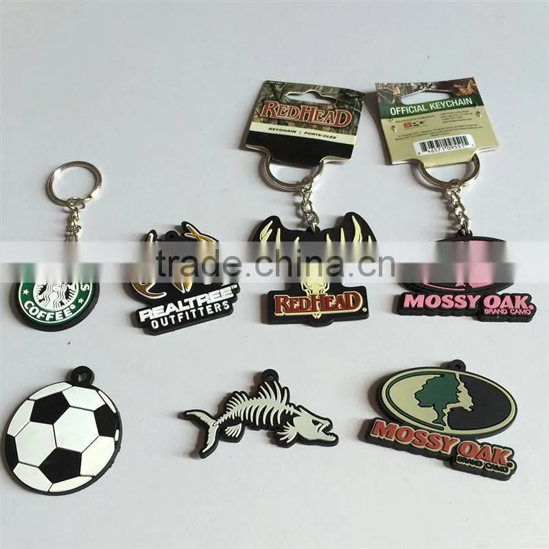 Fashionable made plastic soft pvc key chain