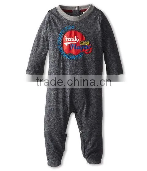 Autumn Romper Baby Boys Solid Color Simple Print Coverall Romper China