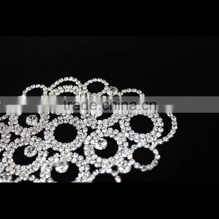 2015 Round hot fix Rhinestone crystal appliques for wedding dress