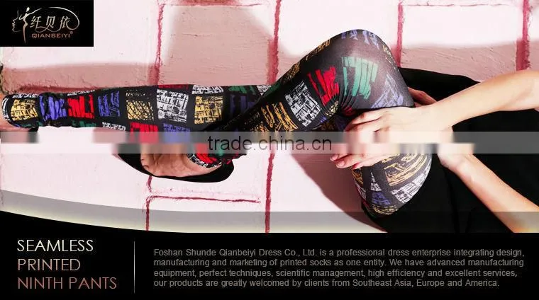 Oem seamless pantyhose printed leggins fitness nylon leggings